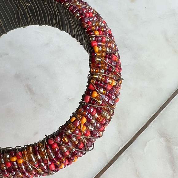 Vintage GORGEOUS Seed Bead CUFF Bangle BRACELET - Picture 9 of 11